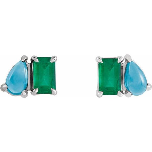 Two-Stone Stud Earring - Image 2