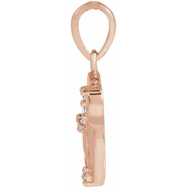 Accented Engravable Floral Pendant - Image 2