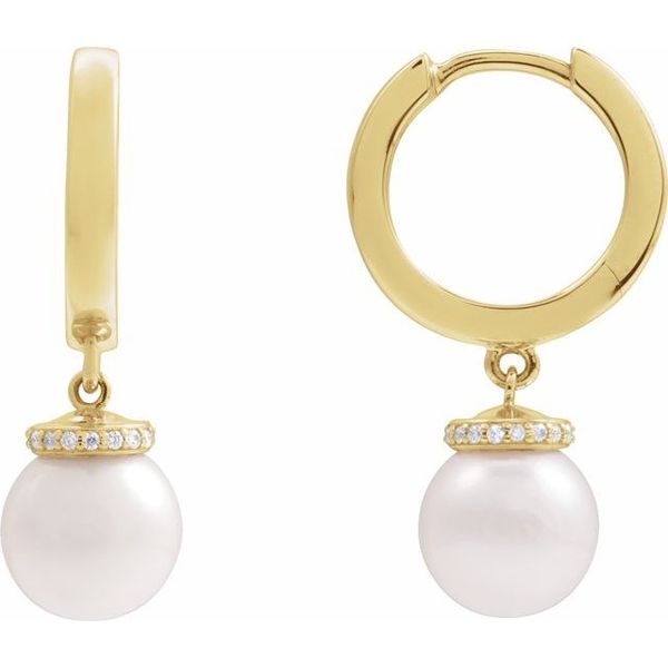 Accented Pearl Hoop Earrings