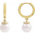 Accented Pearl Hoop Earrings