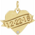 Engravable Accented Heart Pendant