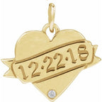 Engravable Accented Heart Pendant