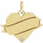 Engravable Accented Heart Pendant - Image 3