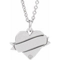 Engravable Accented Heart Necklace