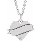 Engravable Accented Heart Necklace