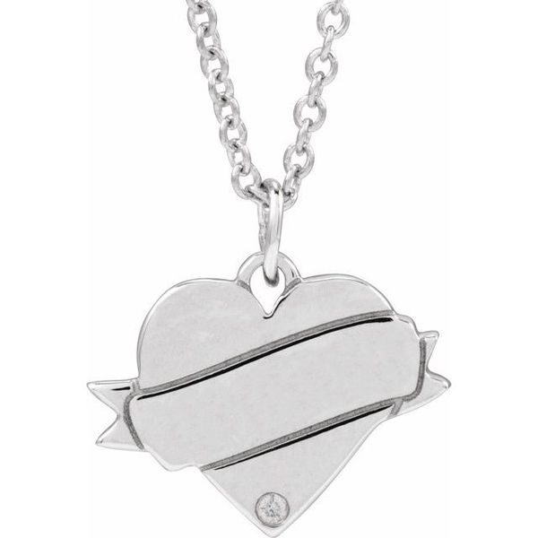 Engravable Accented Heart Necklace