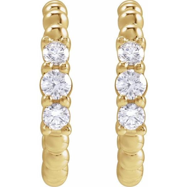 Accented Beaded Hoop Earrings - Image 2