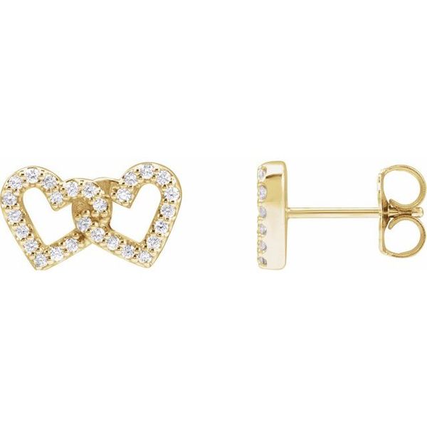 Interlocking Heart Stud Earrings