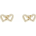 Interlocking Heart Stud Earrings - Image 2