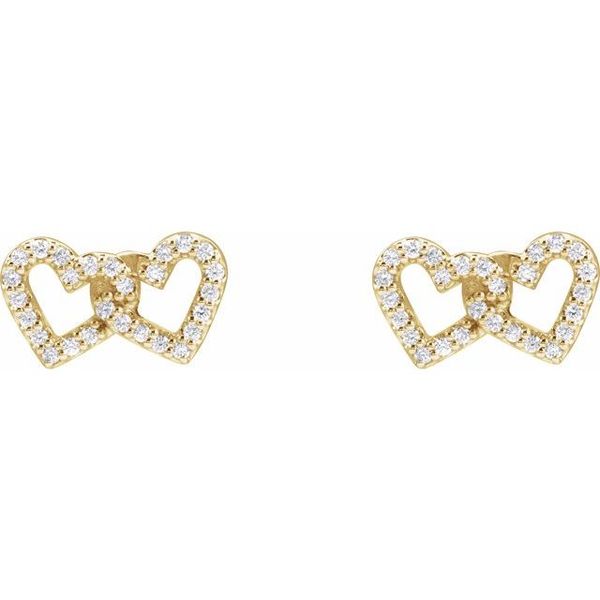 Interlocking Heart Stud Earrings - Image 2