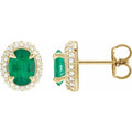 Oval 4-Claw Prong Pre-Notched Halo-Style Earrings