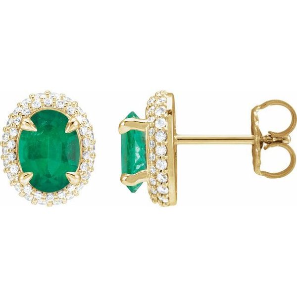Oval 4-Claw Prong Pre-Notched Halo-Style Earrings