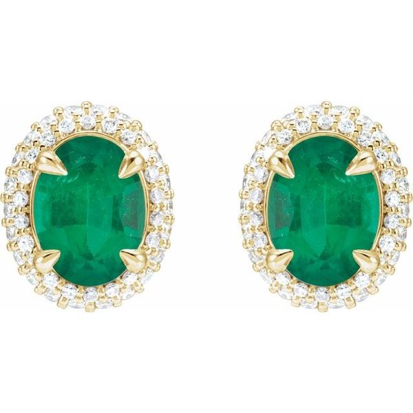 Oval 4-Claw Prong Pre-Notched Halo-Style Earrings - Image 2