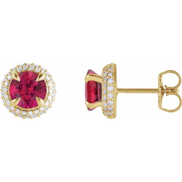 Round 4-Claw Prong Pre-Notched Halo-Style Earring