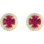 Round 4-Claw Prong Pre-Notched Halo-Style Earring - Image 2