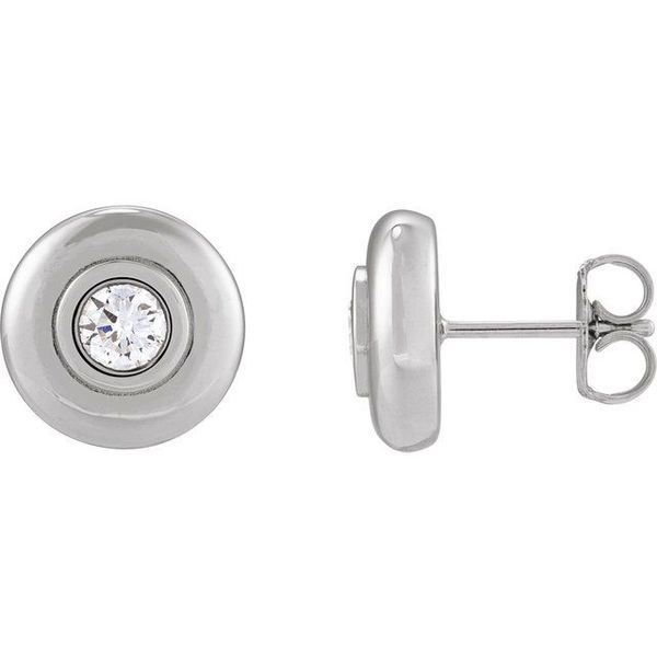 Bezel-Set Puffed Stud Earrings