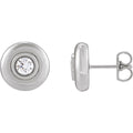 Bezel-Set Puffed Stud Earrings