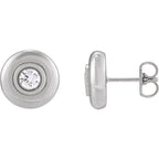 Bezel-Set Puffed Stud Earrings