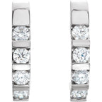 Channel-Set J-Hoop Earrings - Image 2