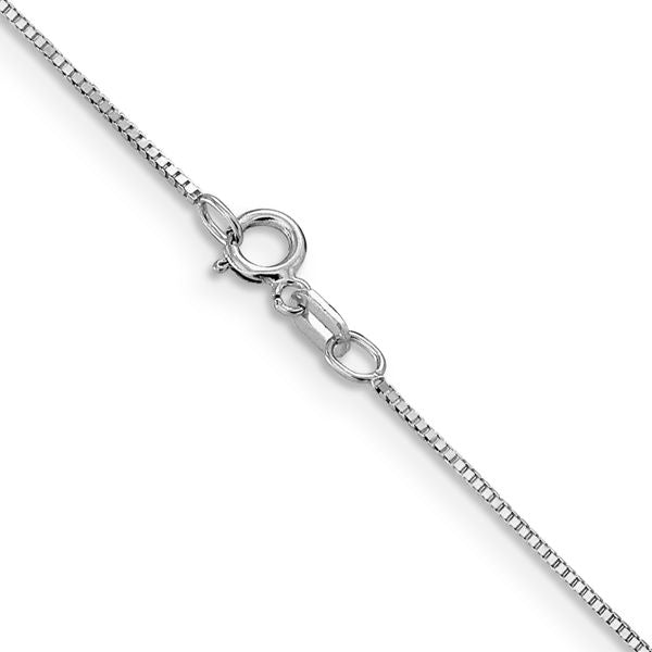 Leslie's 14K White Gold .8mm Box with Spring Ring Clasp Chain - Image 3