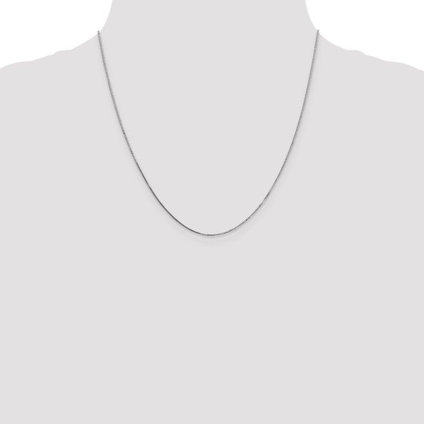 Leslie's 14K White Gold .8mm Box with Spring Ring Clasp Chain - Image 4
