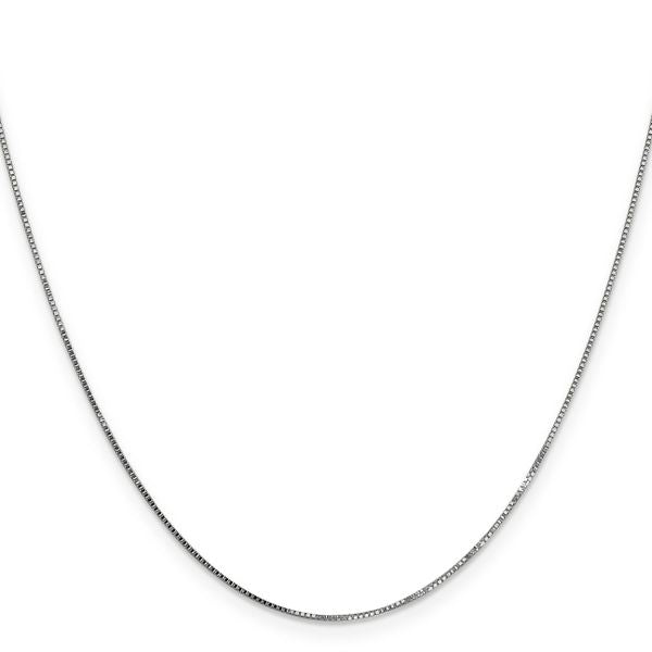 Leslie's 14K White Gold .8mm Box with Spring Ring Clasp Chain - Image 2