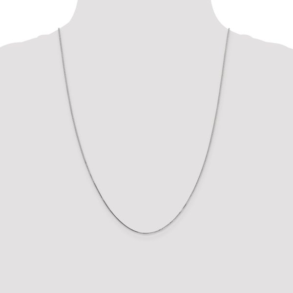 Leslie's 14K White Gold .8mm Box with Spring Ring Clasp Chain - Image 4