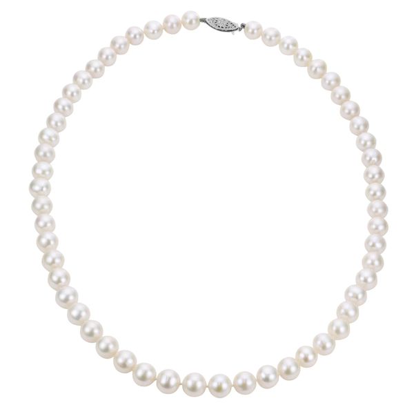 14KT Gold Crown Freshwater Pearl Strand Necklace