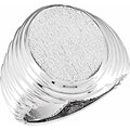 Oval Ridged Signet Ring