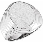 Oval Ridged Signet Ring