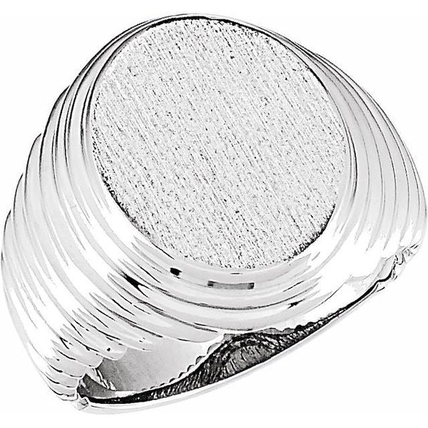 Oval Ridged Signet Ring