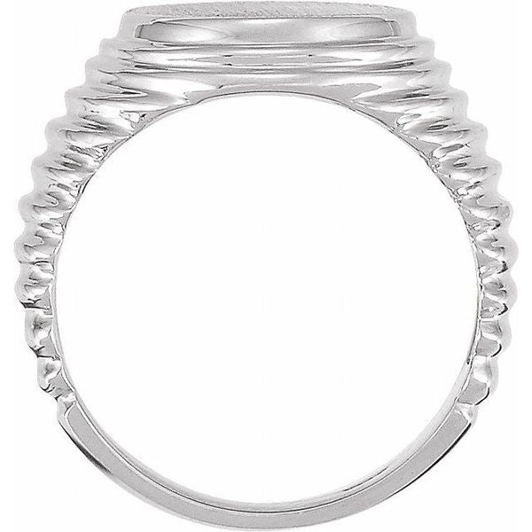Oval Ridged Signet Ring - Image 2
