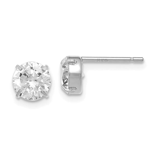 Leslie's 14k White Gold CZ Stud 6.0mm Earrings