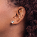 Leslie's 14k White Gold CZ Stud 6.0mm Earrings - Image 3