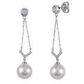 14KT White Gold Akoya Pearl Earring