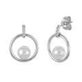 14KT White Gold Akoya Pearl Earring