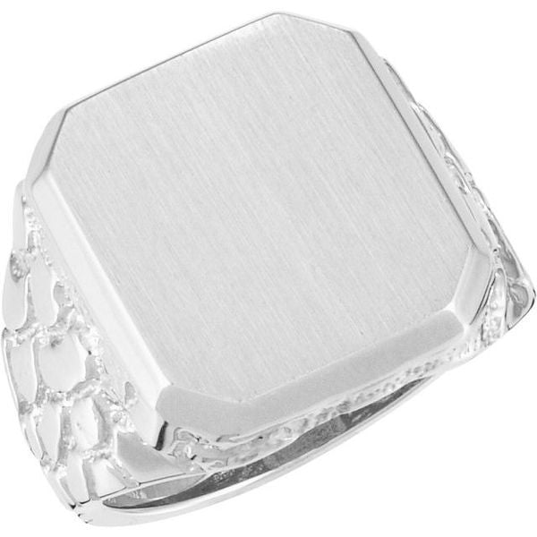 Octagon Nugget Signet Ring