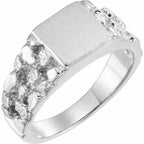 Square Nugget Signet Ring - Image 3