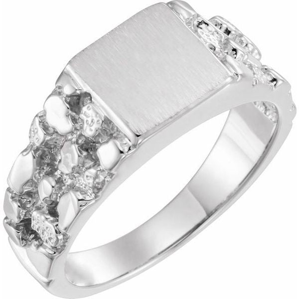 Square Nugget Signet Ring - Image 3