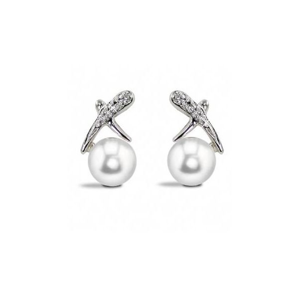 14KT White Gold Freshwater Pearl Earring