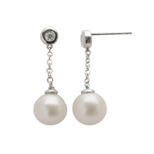 14KT White Gold Freshwater Pearl Earring