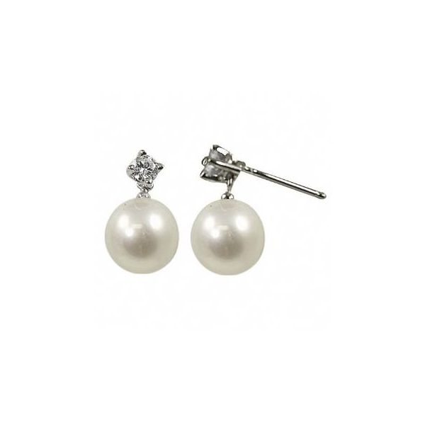 14KT White Gold Akoya Pearl Earring