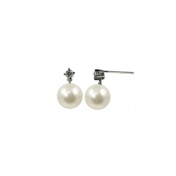 14KT White Gold Akoya Pearl Earring