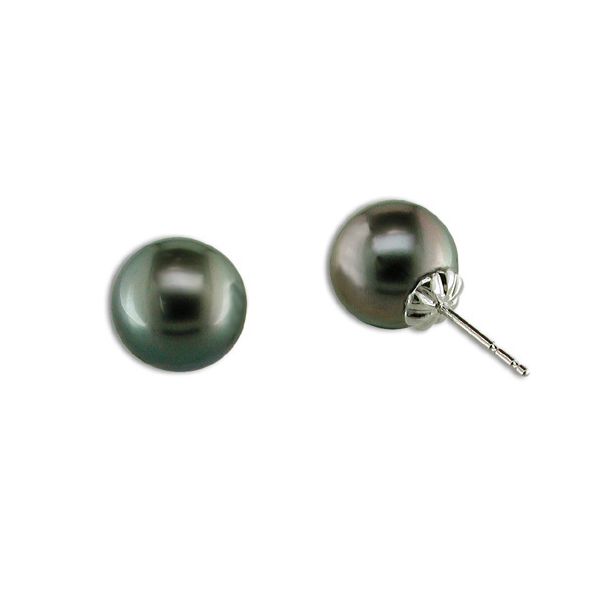 14KT White Gold Tahitian Pearl Earring