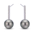 14KT White Gold Tahitian Pearl Earring