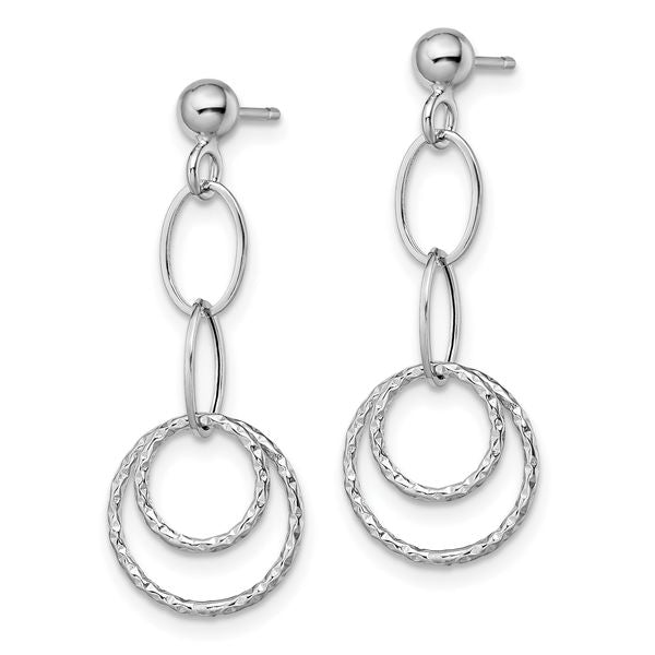 Leslie's 14K White Gold Post Dangle Earrings - Image 2