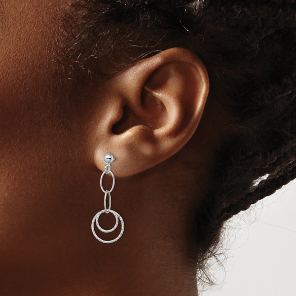 Leslie's 14K White Gold Post Dangle Earrings - Image 3