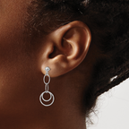 Leslie's 14K White Gold Post Dangle Earrings - Image 3