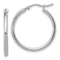 Leslie's 14K White Gold 2x25mm Polished Hoop Earrings