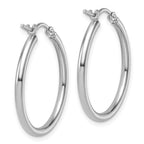 Leslie's 14K White Gold 2x25mm Polished Hoop Earrings - Image 4